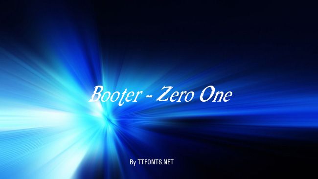 Booter - Zero One example